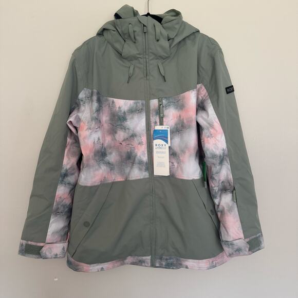 Roxy Presence Sea Pine Mystery Fog 10K Parka Snowboard Jacket - Picture 2 of 10